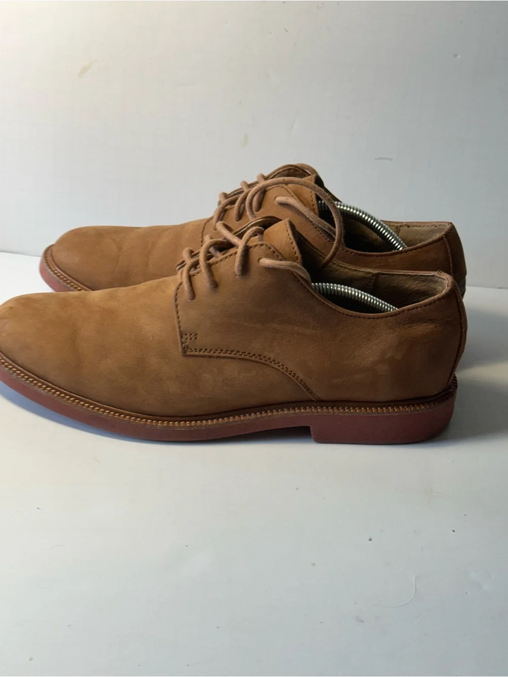 Polo Ralph Lauren Torrington Nubuck Derby Oxfords Taupe Brown Leather Shoes 9.5D